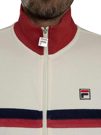 Fila Men's Enrico Track Jacket, Gardenia/Garnet/White