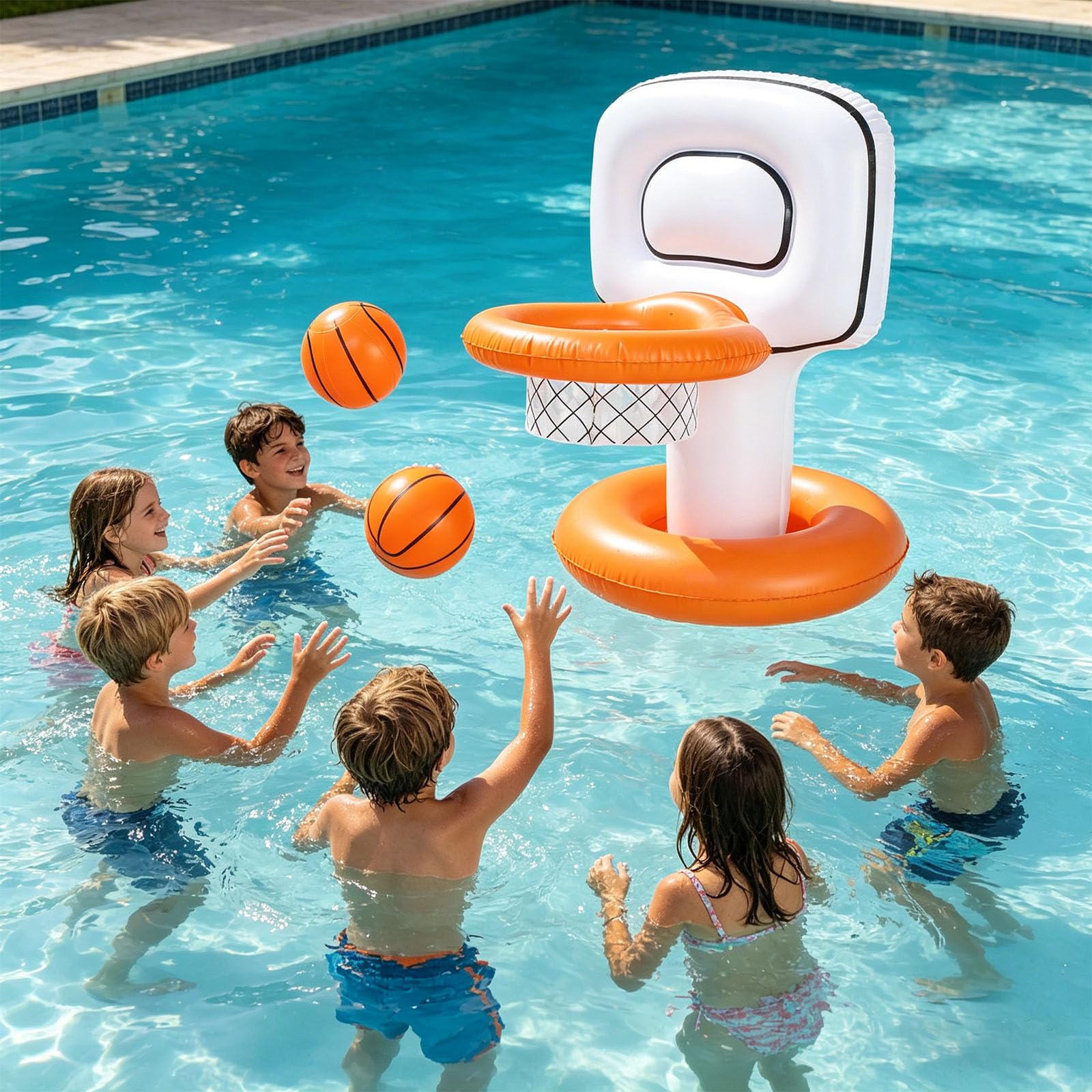 Canestro da basket gonfiabile Set per piscina con base galleggiante in PVC per gioco d'acqua Piscina Obiettivo di basket