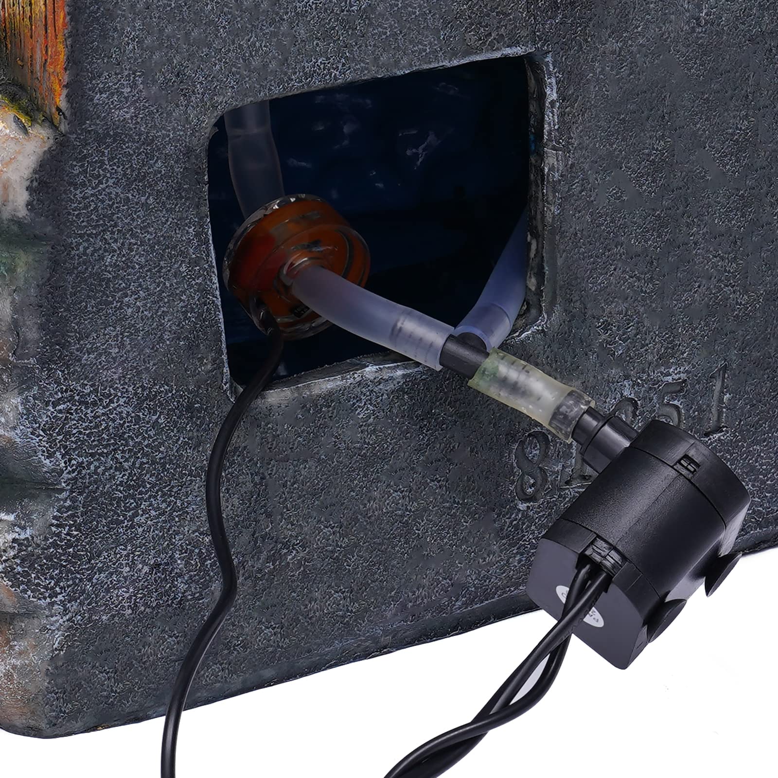 Fontaine D’intérieur avec Effet D'atomisation Boule Tournante et Pompe à Eau avec Lumière LED Fontaine a Eau Decoration Interieur pour Bureaux, Chambres, Salons, Réceptions