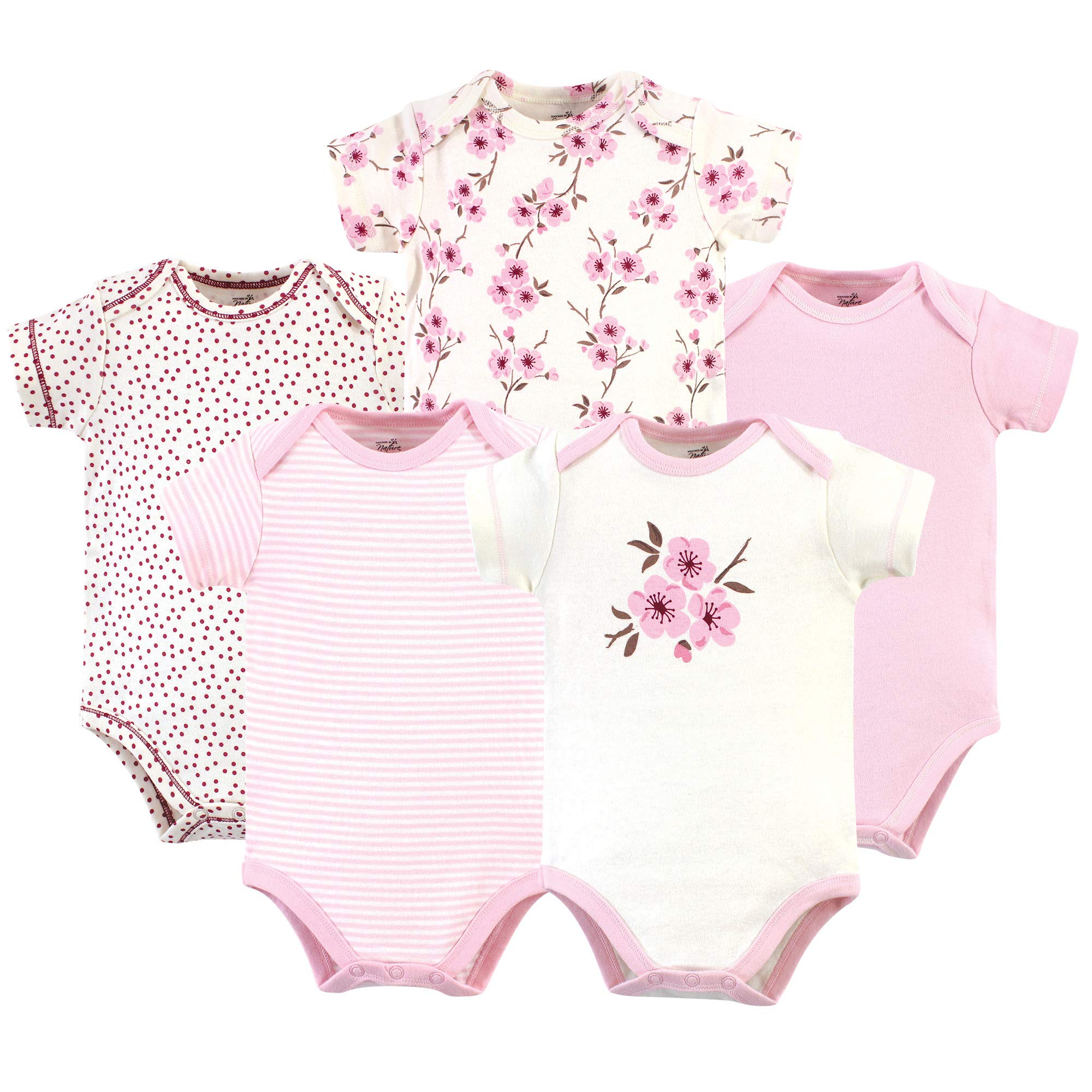 Touched by Nature Organic Cotton Bodysuits Set de Playera Unisex bebé