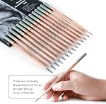 Kalour 18-Piece Professional Sketch Pencil Set - Includes 5H to 12B Pencils, Vinyl Eraser, Kneaded Eraser,Sharpener and Paper Blending Stump - Ideal for Artists and Beginners