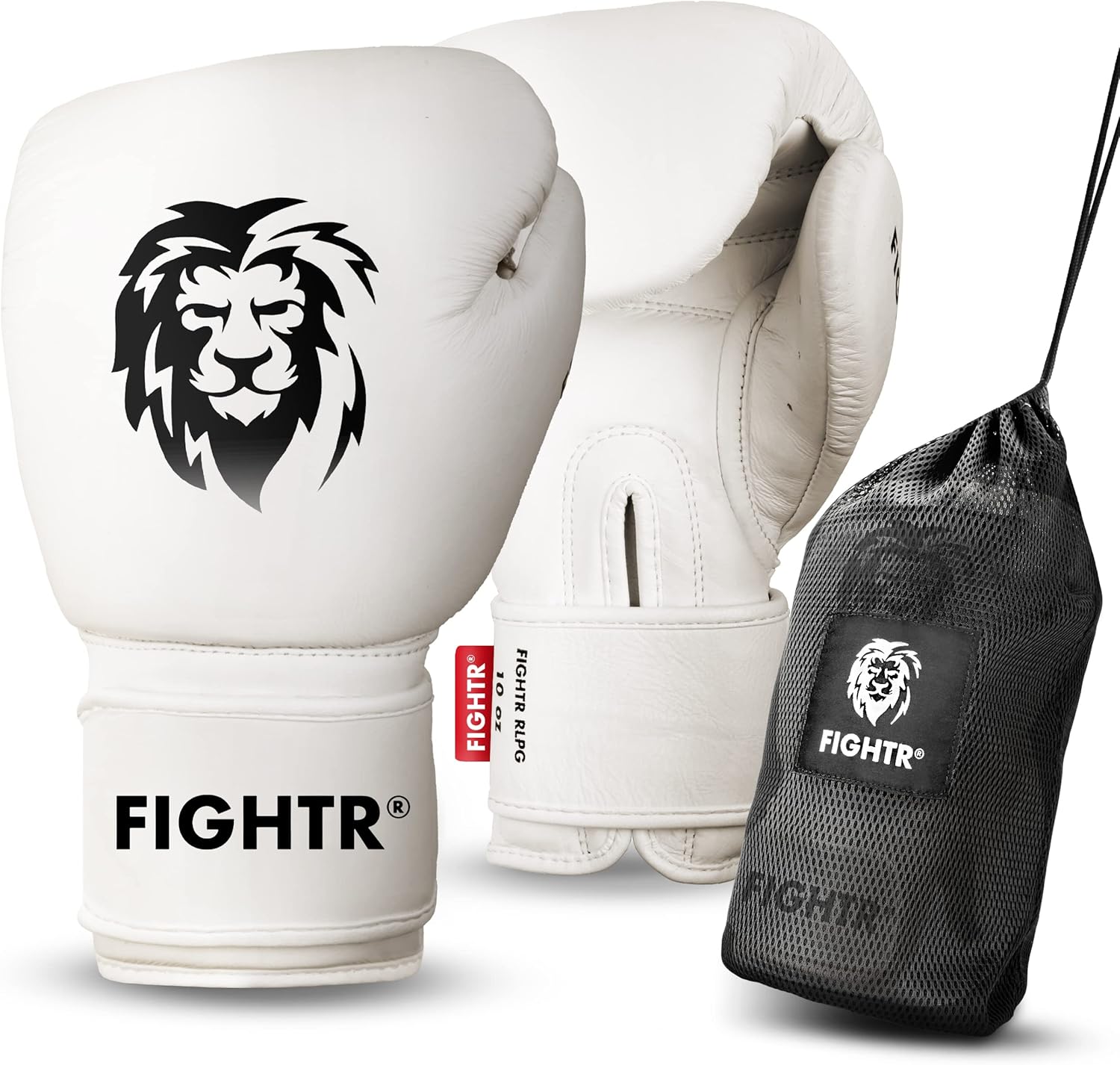 FIGHTR® Pro Boxing Gloves Made of Genuine Leather | Men and Women | for Boxing, MMA, Muay Thai, Kickboxing & Martial Arts 10 12 14 16 oz | incl. Carrying Bag