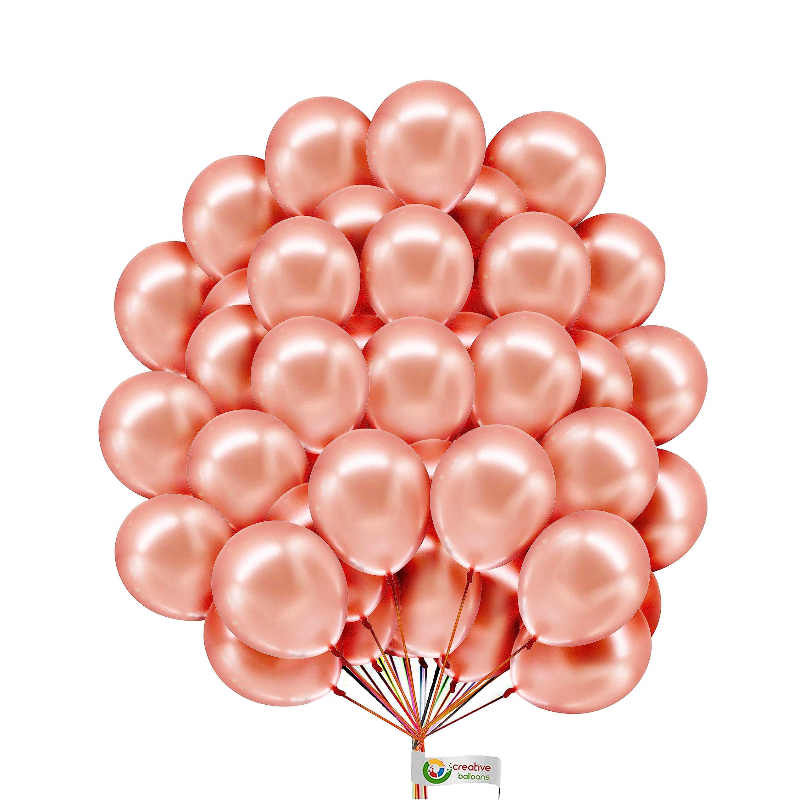 Creative Balloons Rose-Gold Balloons 5 Inch Metallic Balloons Bright Colorful Round Balloons Mini Party Balloons for Birthday Wedding Festival Party Decorations Supplies Pack of 100