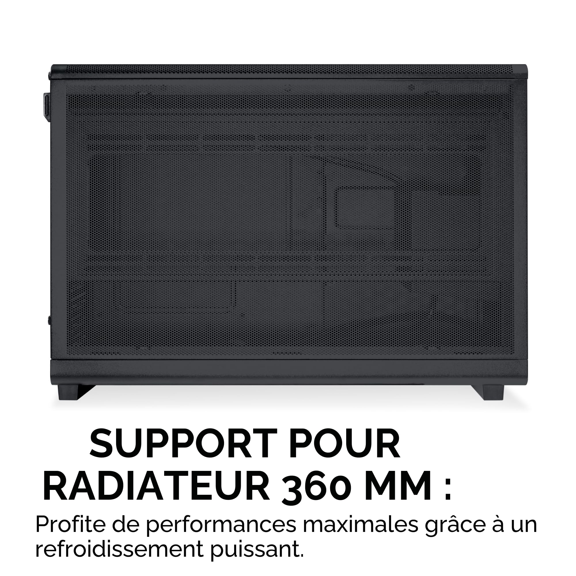 Boitier PC Lian Li DAN Cases A3-mATX, châssis Personnalisable, Espace de 415 mm pour la Carte Graphique, radiateur Jusqu’à 360 mm, Acier, Plastique, Noir