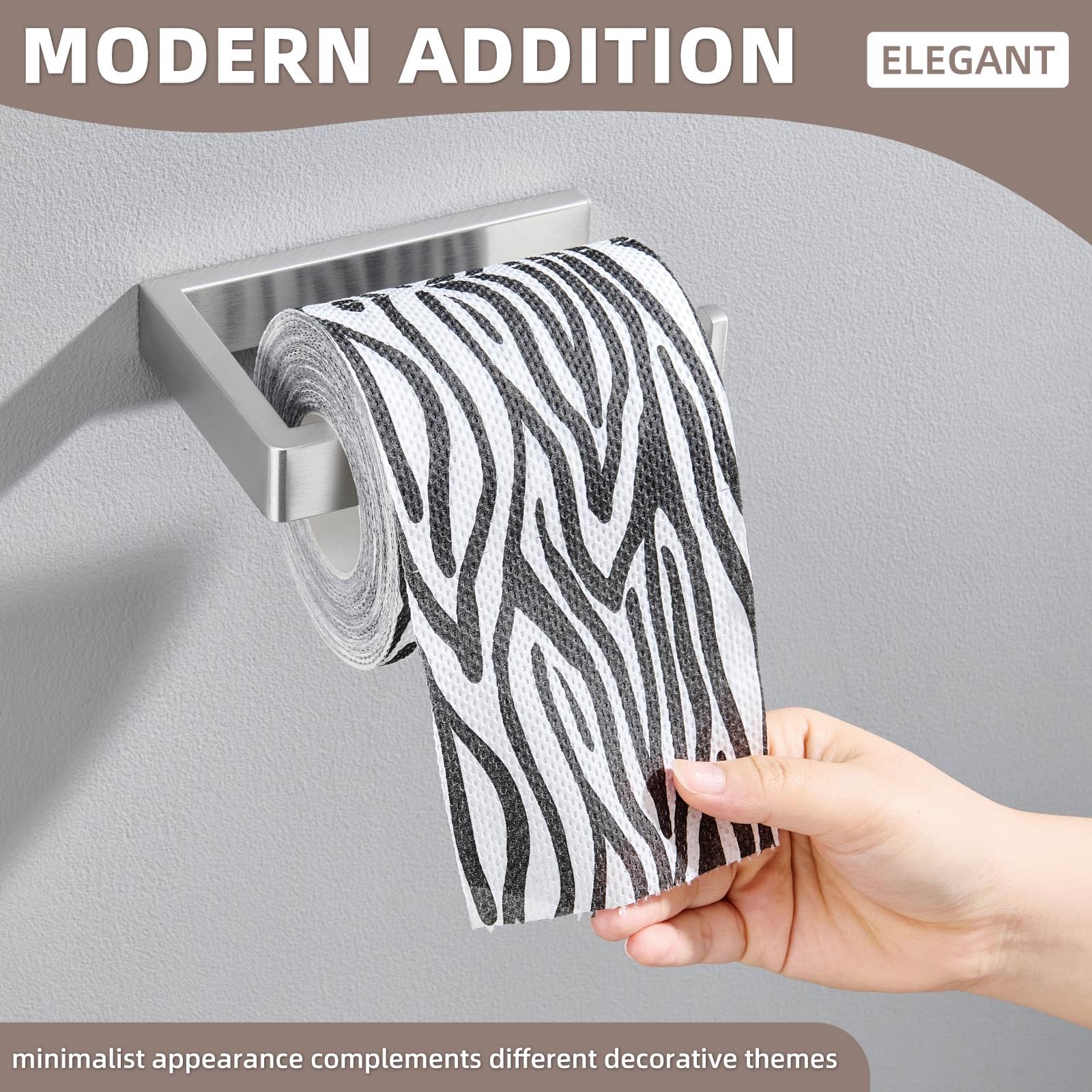 Angle Simple Toilet Paper Holder Brushed Nickel, Bathroom Paper Roll Hanger — Amazon image 3