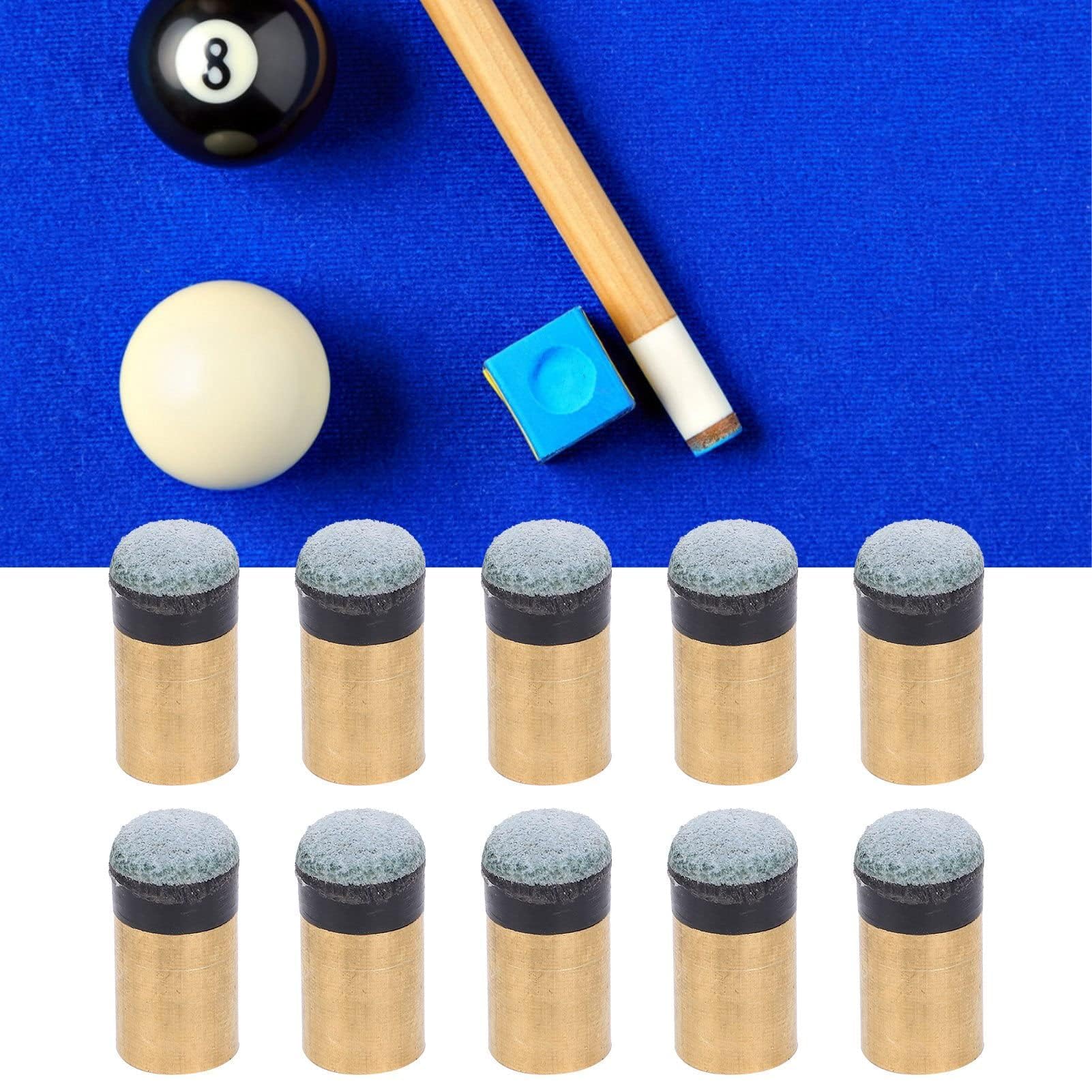 Agatige 10pcs Cue Pool Tip, Billar Snooker Pole Tip Piezas de Repuesto Puntas de Palo de Billar Atornilladas para Accesorios de Billar y Señales de Piscina