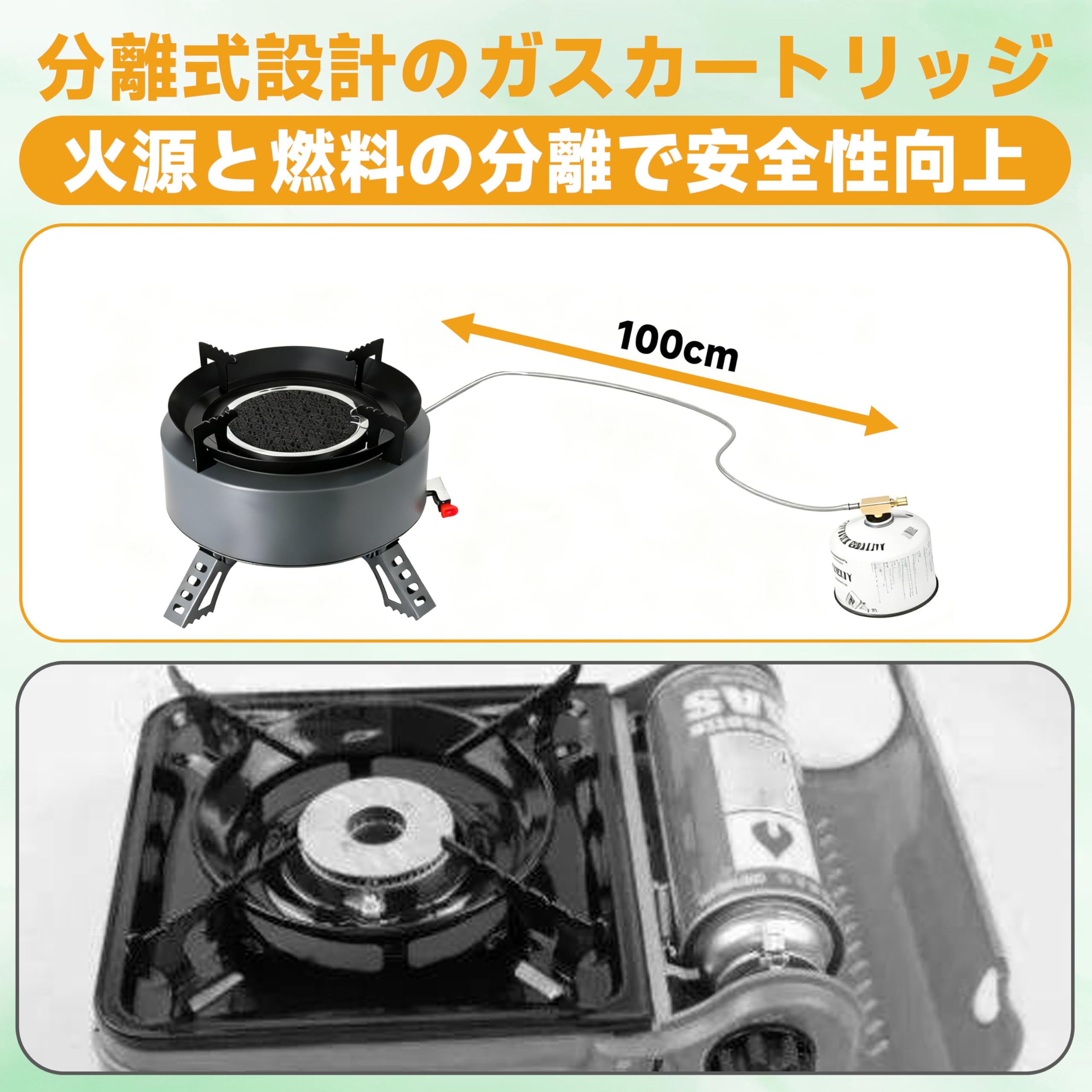 Amazon | 分離式コンロ キャン用 専用箱付き 折りたたみ炊具 防風 防水