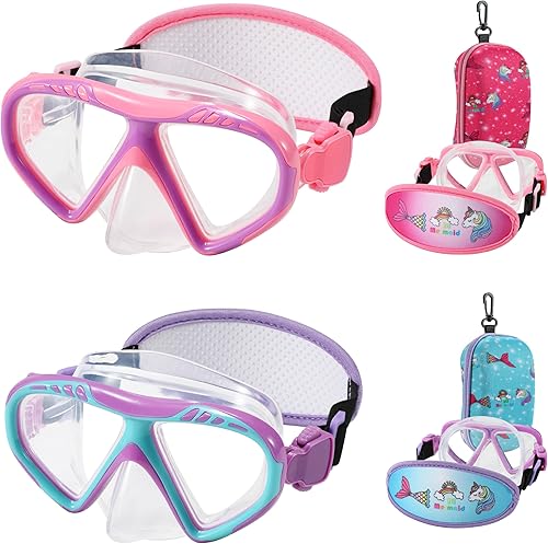Miniatura 10 de Gafas de natación para niños, cubierta de nariz, gafas para niños sin tirones de pelo,Máscara de natación para niños antiniebla 1 unidad: tiburón
