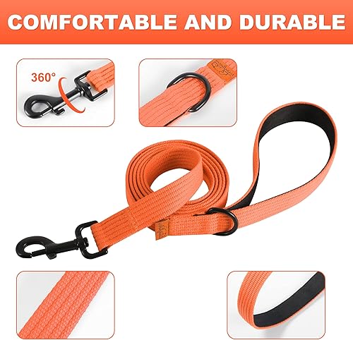 Miniatura 4 de lynxking Correa de perro de 6 pies para perros grandes, medianos y pequeños, correas de nailon resistentes resistentes para caminar y entrenar,