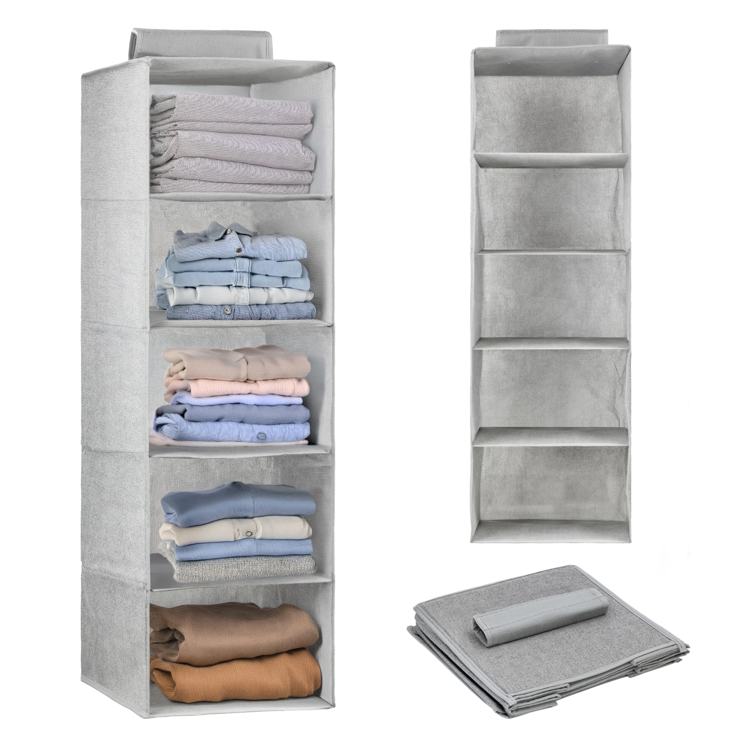 Organizer Armadio GiLuBa - Grigio Con Bianco, 30x30x90 Cm, Salvaspazio - Foto 3