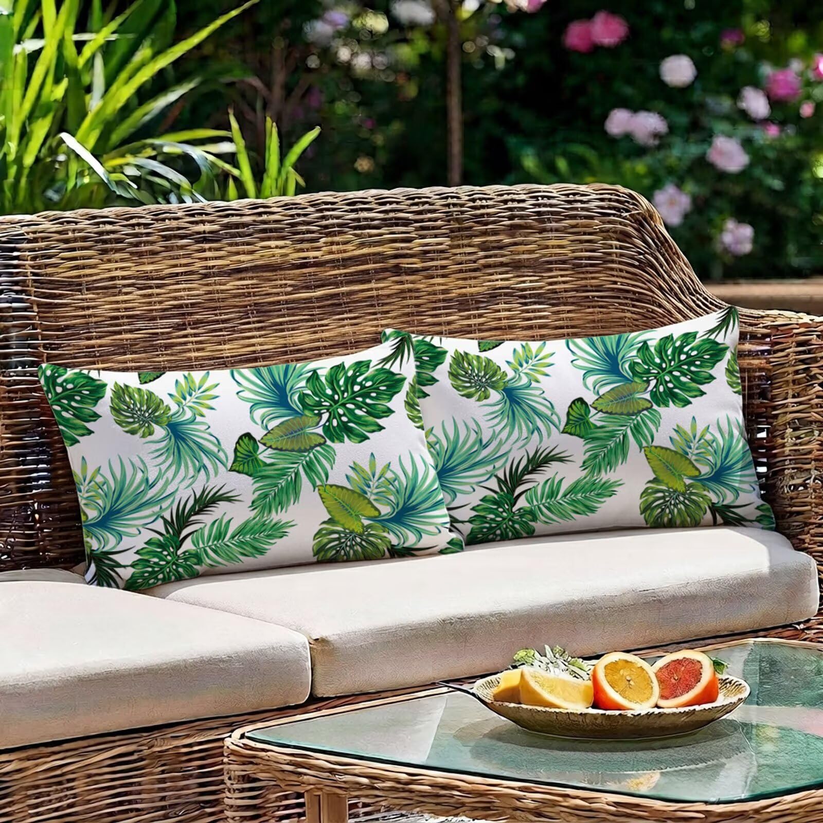 Poszewki na poduszki na sofę 60 x 80 cm zestaw 2 wiosenne poszewki na