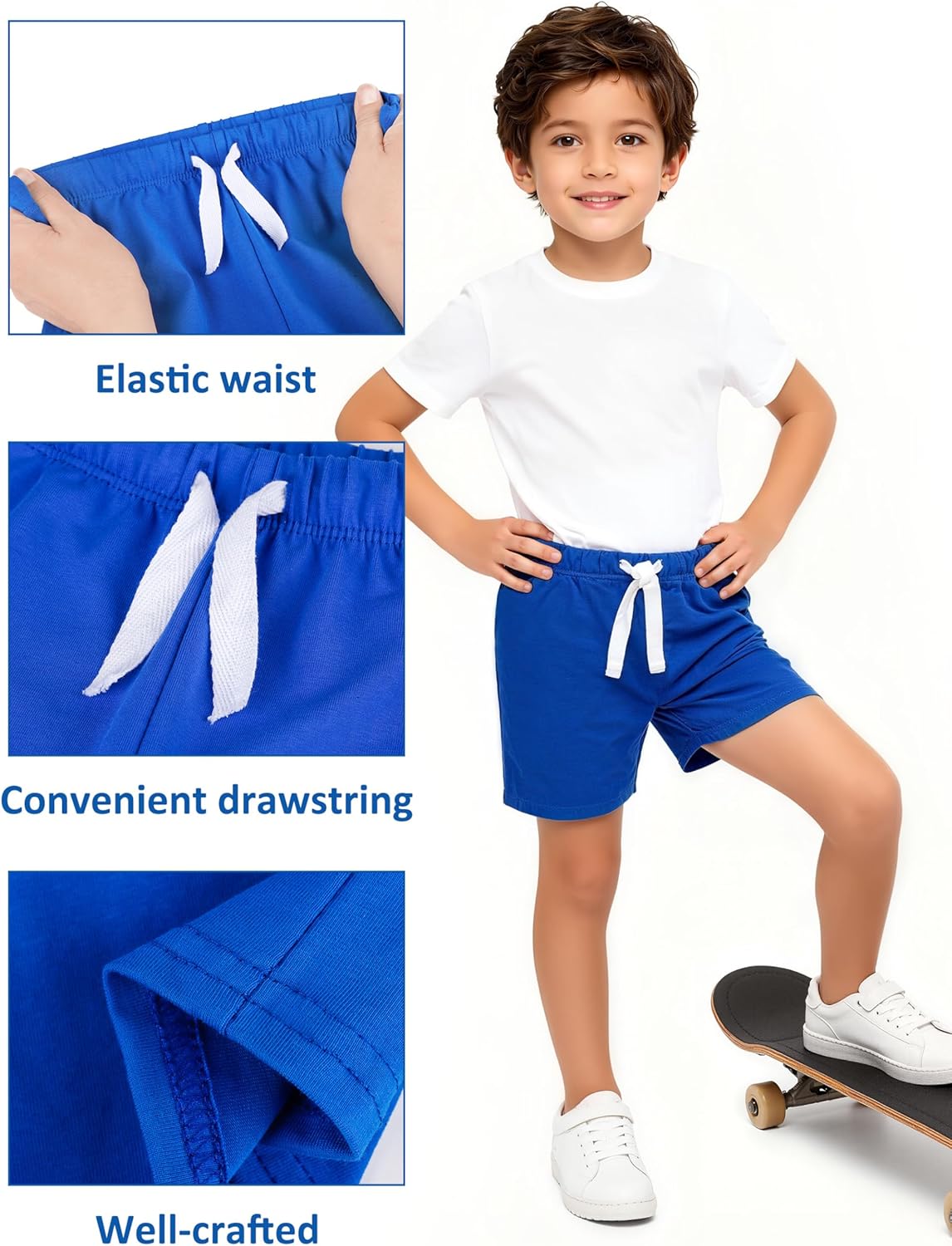 Resinta 5 Pack Toddler Boy Shorts Boys Cotton Short Soft Baby Casual Shorts with Drawstring - Image 5