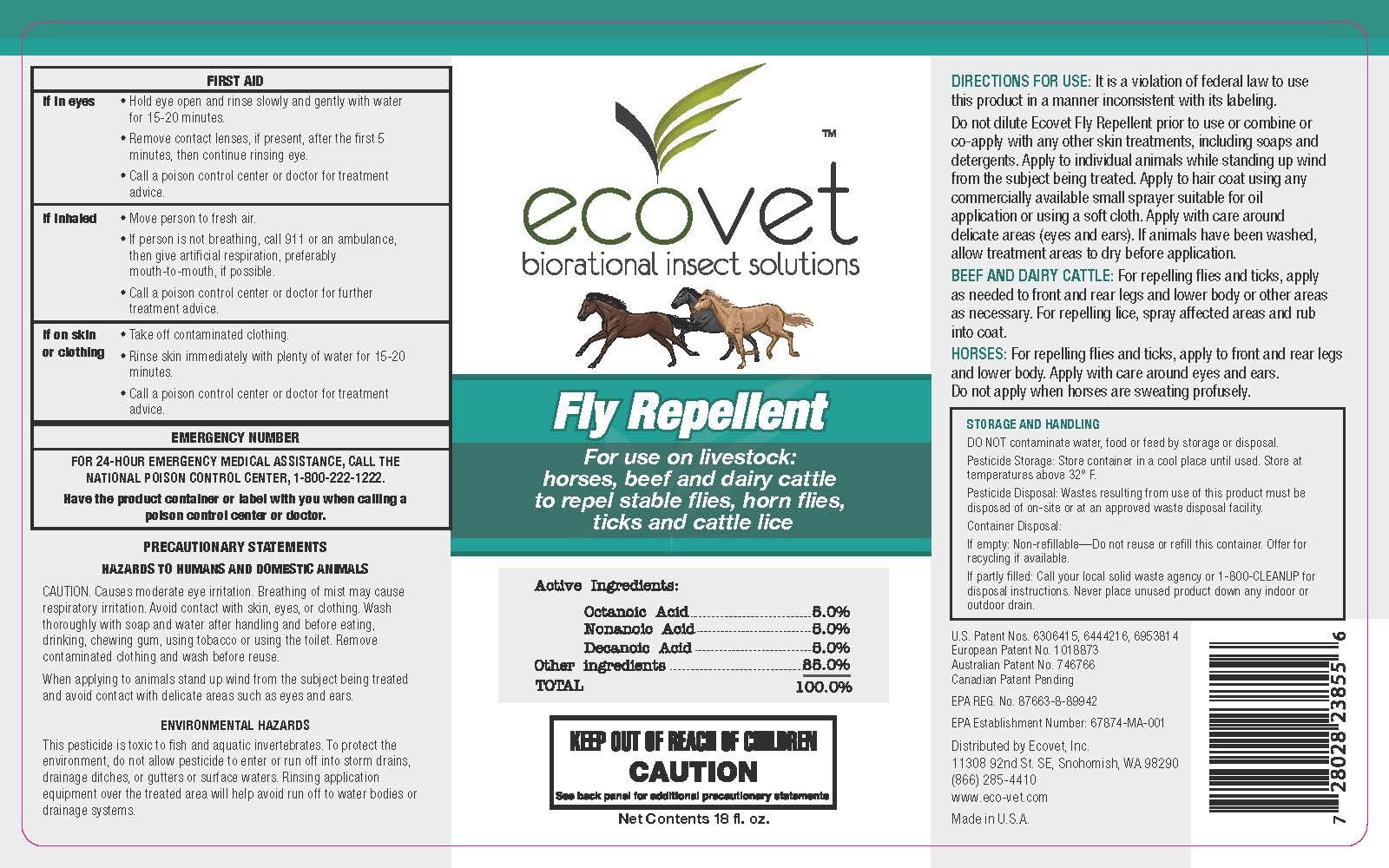 Ecovet Fly Spray Repellent/Insecticide, 18 oz - image 2