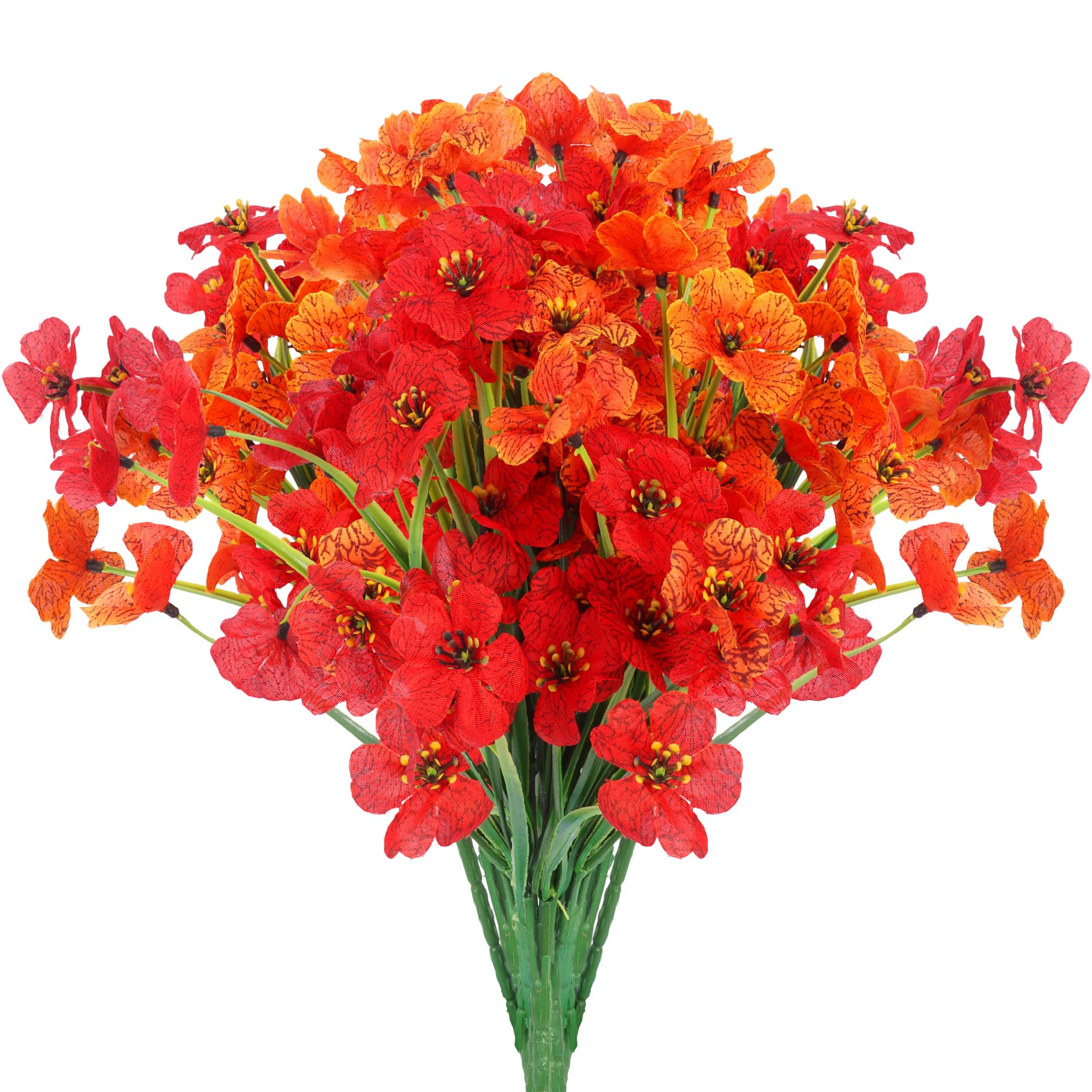Businey 12 Bundles Outdoor Artificial Flowers, UV Resistant Fake Flowers, Artificial Flowers Outdoor, UV Resistant Fake Flowers for Indoor Outside, Artificial Plants Garden Porch Window Box