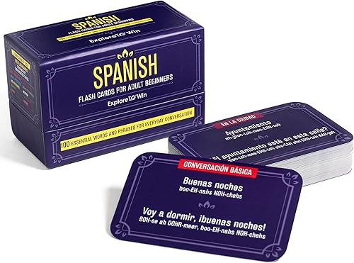 Tarjetas didácticas para aprender español para adultos y niños  Juego 3 en 1 100 tarjetas físicas + 100 archivos de audio + libro electrónico con