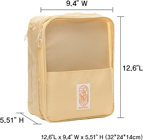 Miniatura 9 de RETROPICA Bolsa para zapatos, tiene capacidad para 3 pares de bolsas de zapatos con correa de carro, artículos esenciales de viaje, accesorios de