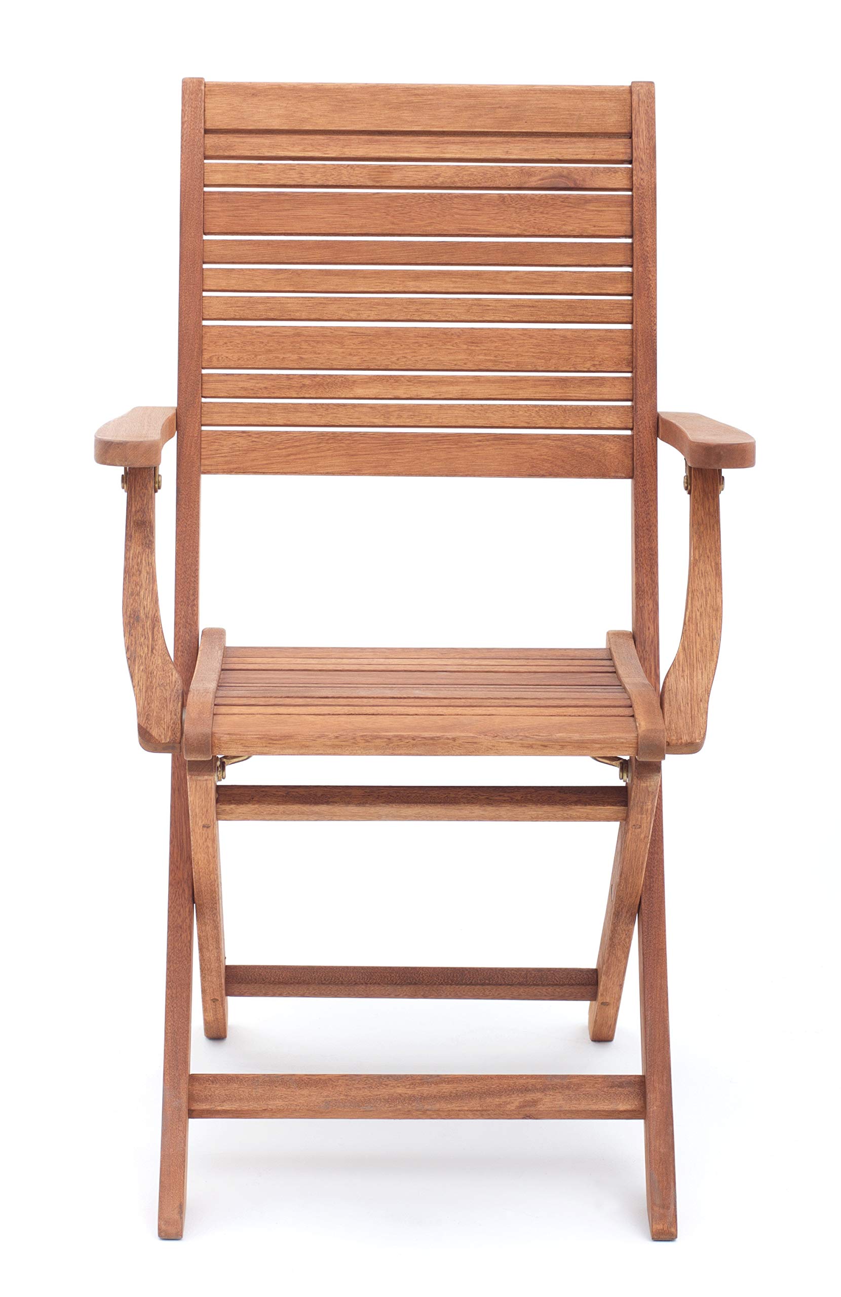 Set 2 Sedie California In Legno Eucalipto - Pieghevoli, Naturali, Per Giardino, Balcone O Terrazzo