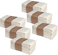 Vista 18 de Bedding Craft Juego de 12 servilletas de cena de tela de lino de linaza y algodón - 18x18 pulgadas, naturales con dobladillo, de tela reutilizable