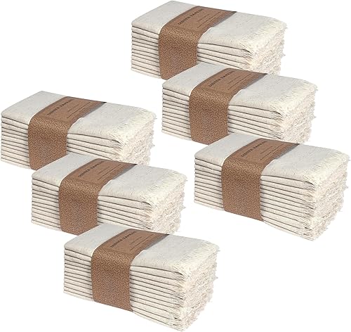 Miniatura 18 de Bedding Craft Juego de 12 servilletas de cena de tela de lino de linaza y algodón - 18x18 pulgadas, naturales con dobladillo, de tela reutilizable