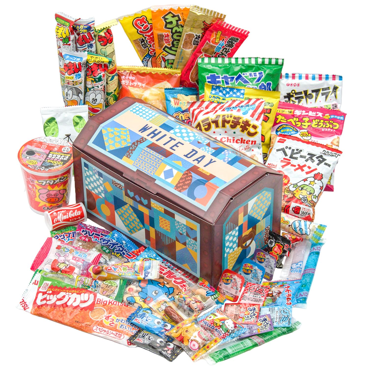 Amazon.co.jp: 駄菓子 詰め合わせ ホワイトデー 宝箱 60種類60点セット