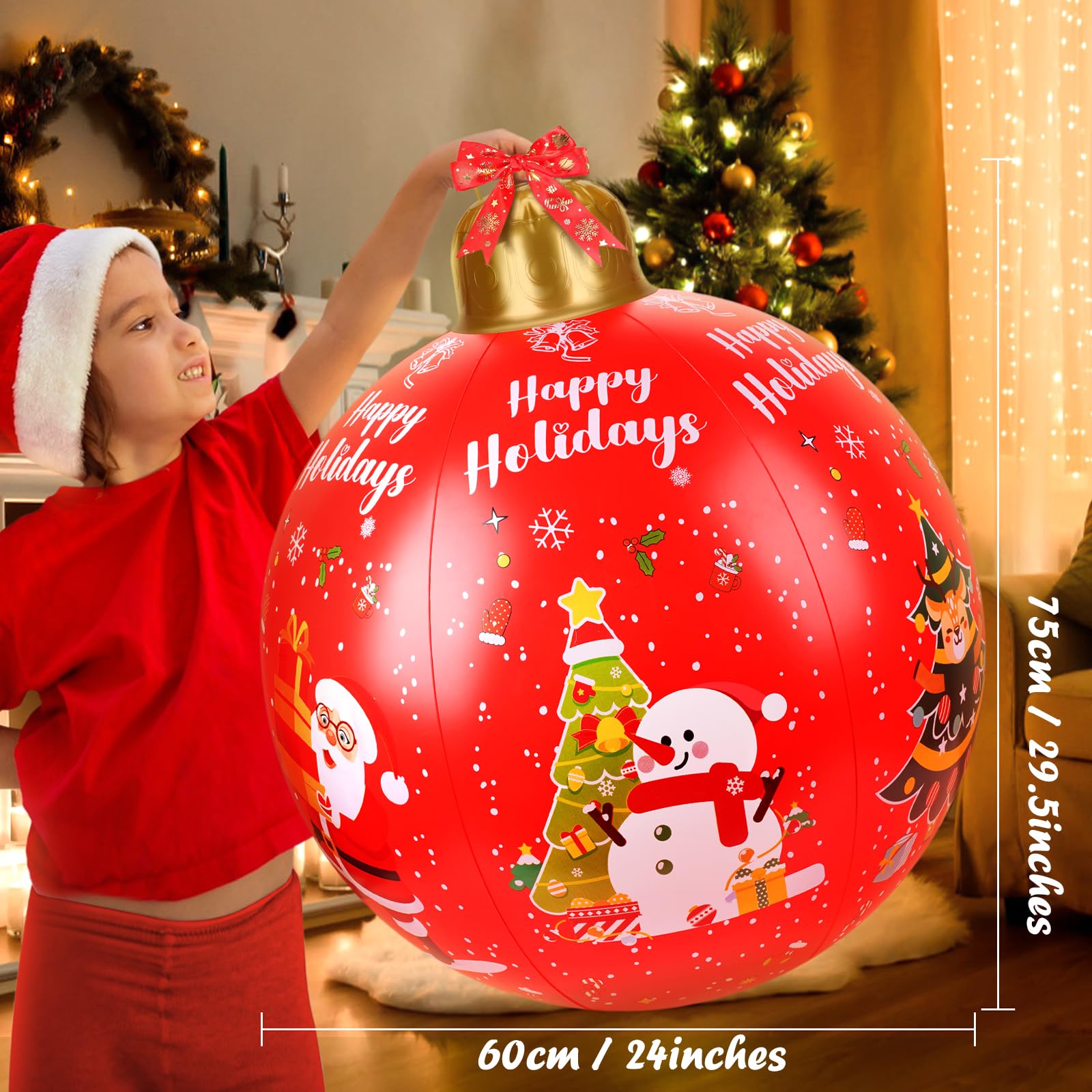 Big Christmas Ornaments 2 Pack 24 Inch Giant Inflatable Christmas Light ...