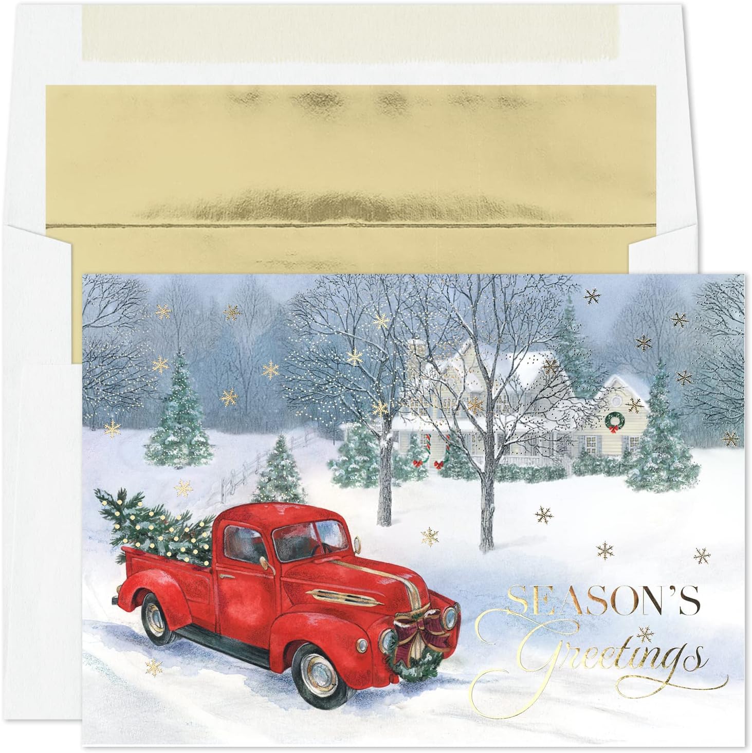 Masterpiece Studios Holiday Collection Classic Cards 16 Cards/Envelopes, Winter Friends, 5.6" x 7.8"