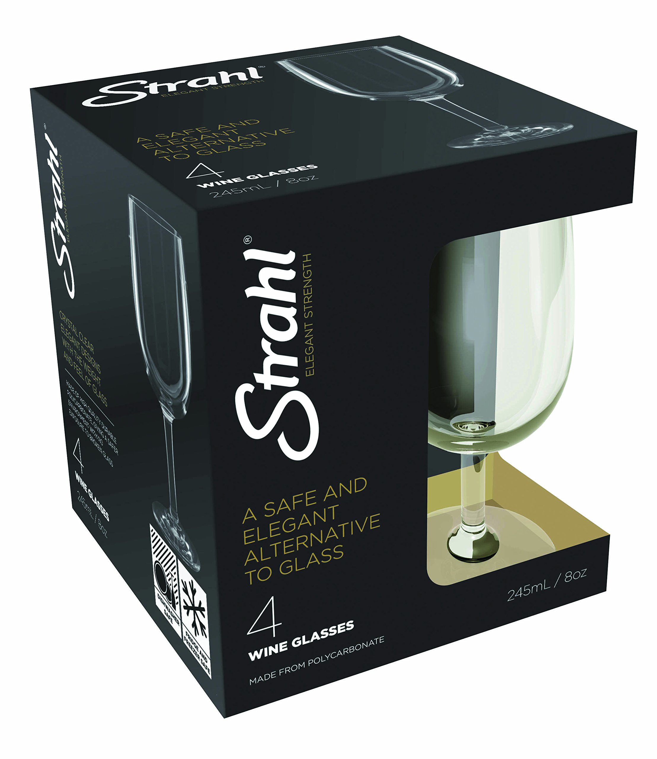 Strahl 406801 8 oz Classic Wine Glass Gift Pack, Clear