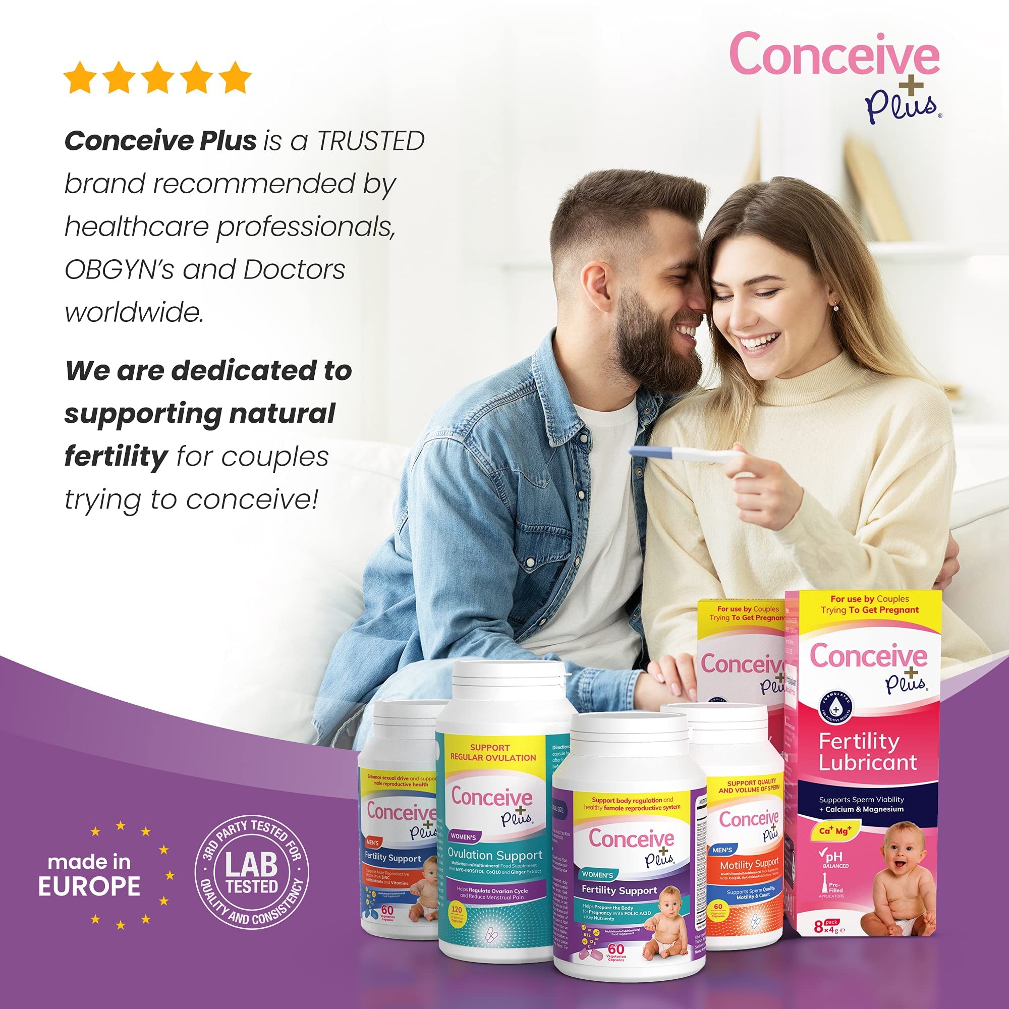 Buy Conceive Plus Ovulation Support Myo Inositol, CoQ10, Folic Acid Women Fertility Supplement
