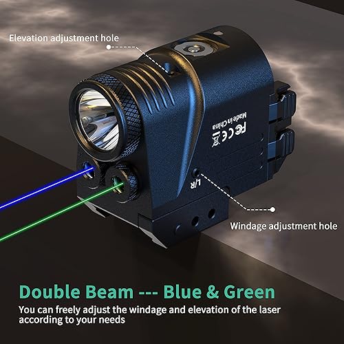 Miniatura 5 de 500 lúmenes luz de pistola láser combo recargable haz láser azul