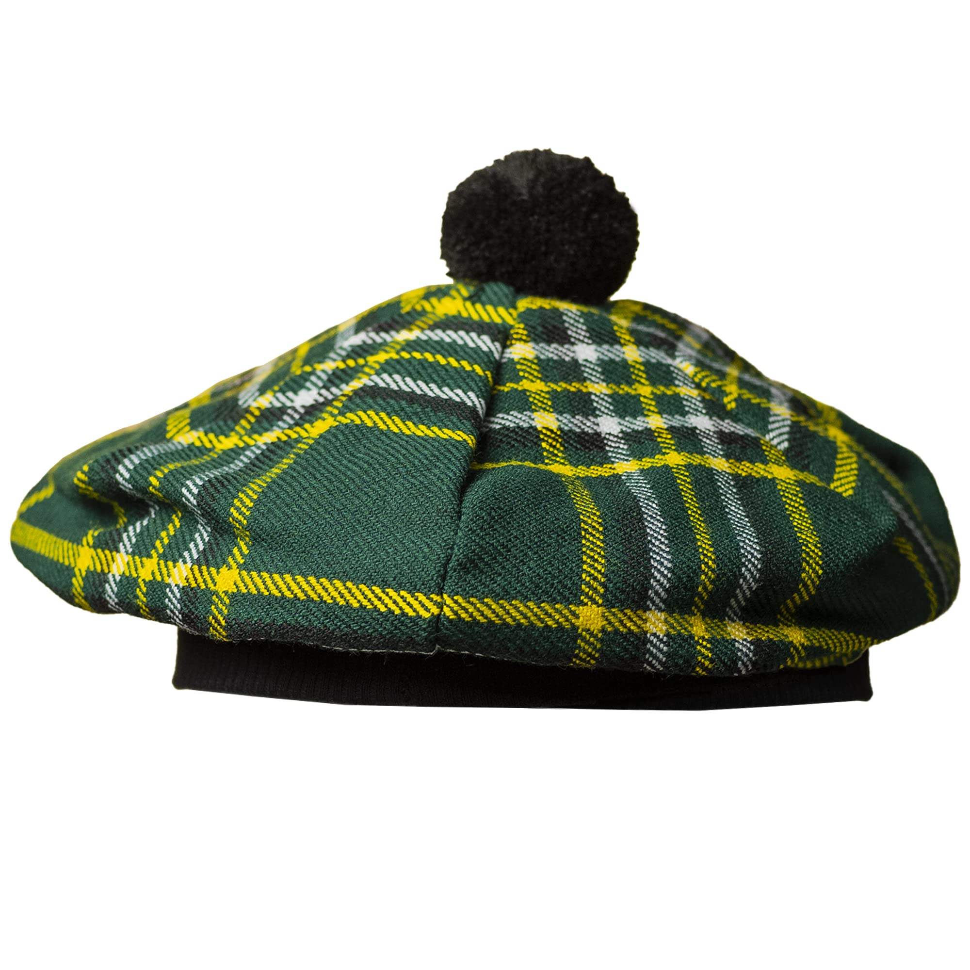 Scottish Tam O’ Shanter Hat Tartan Bonnet Pom Pom Wool Flat Cap One Size