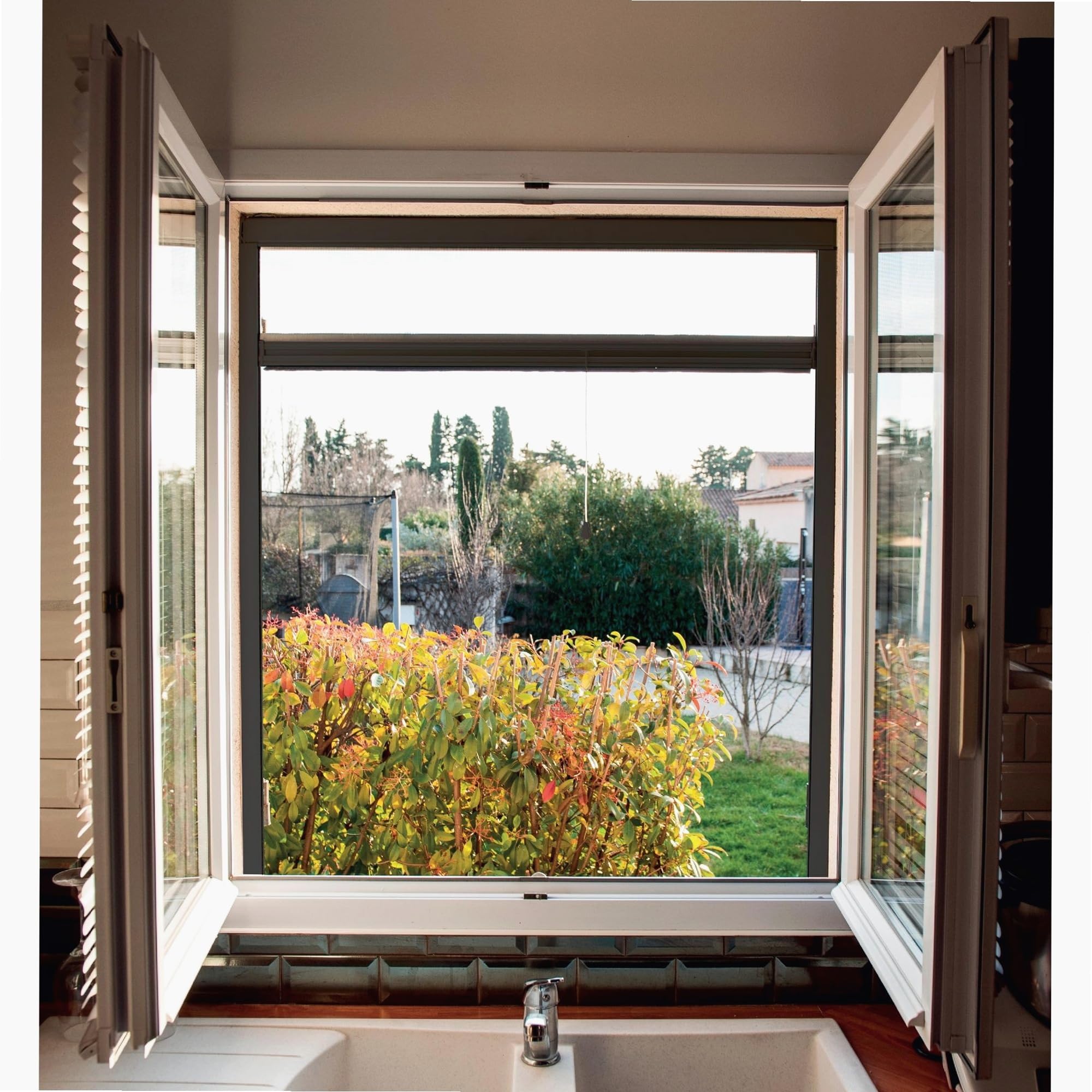 WERKA PRO Mosquitera Enrollable de Aluminio para Ventana 100 x 160 cm