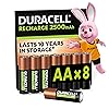 Duracell Rechargeable AA Batteries (Pack of 8), 2500 mAh NiMH, pre-charged, Our No.1 Longest Lasting Rechargeable Battery Duracell Rechargeable AA Batteries (Pack of 8), 2500 mAh NiMH, pre-charged, Our No.1 Longest Lasting Rechargeable Battery