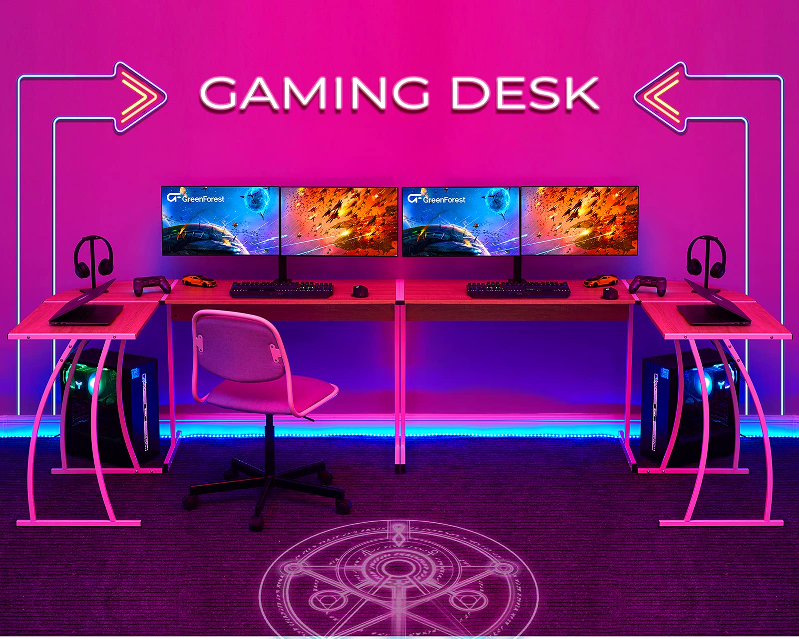GreenForest L Shaped Gaming Computer Desk 58.1 inch, LShape Corner