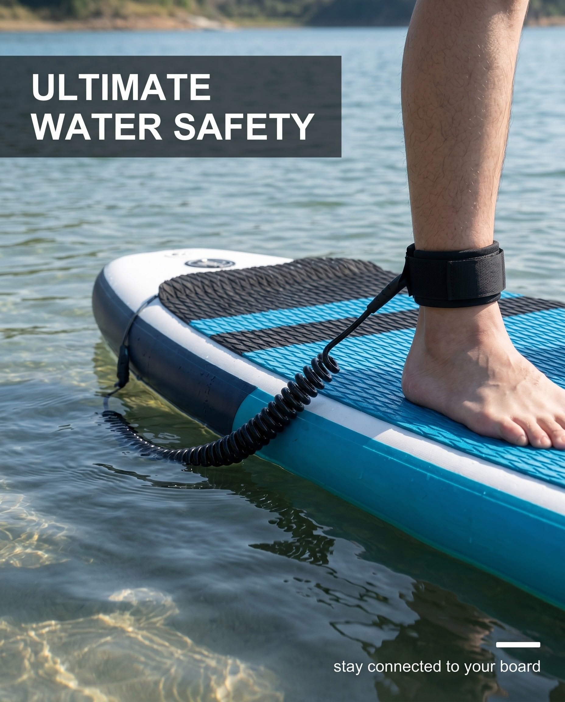 Corda Traino SUP & Kayak 1 Pz Nero 5,5 mm – Fibra Sintetica Resiliente al Sale, Design Anti-Attorcigliamento per Controllo Rapido in Onda e Recupero Sicuro