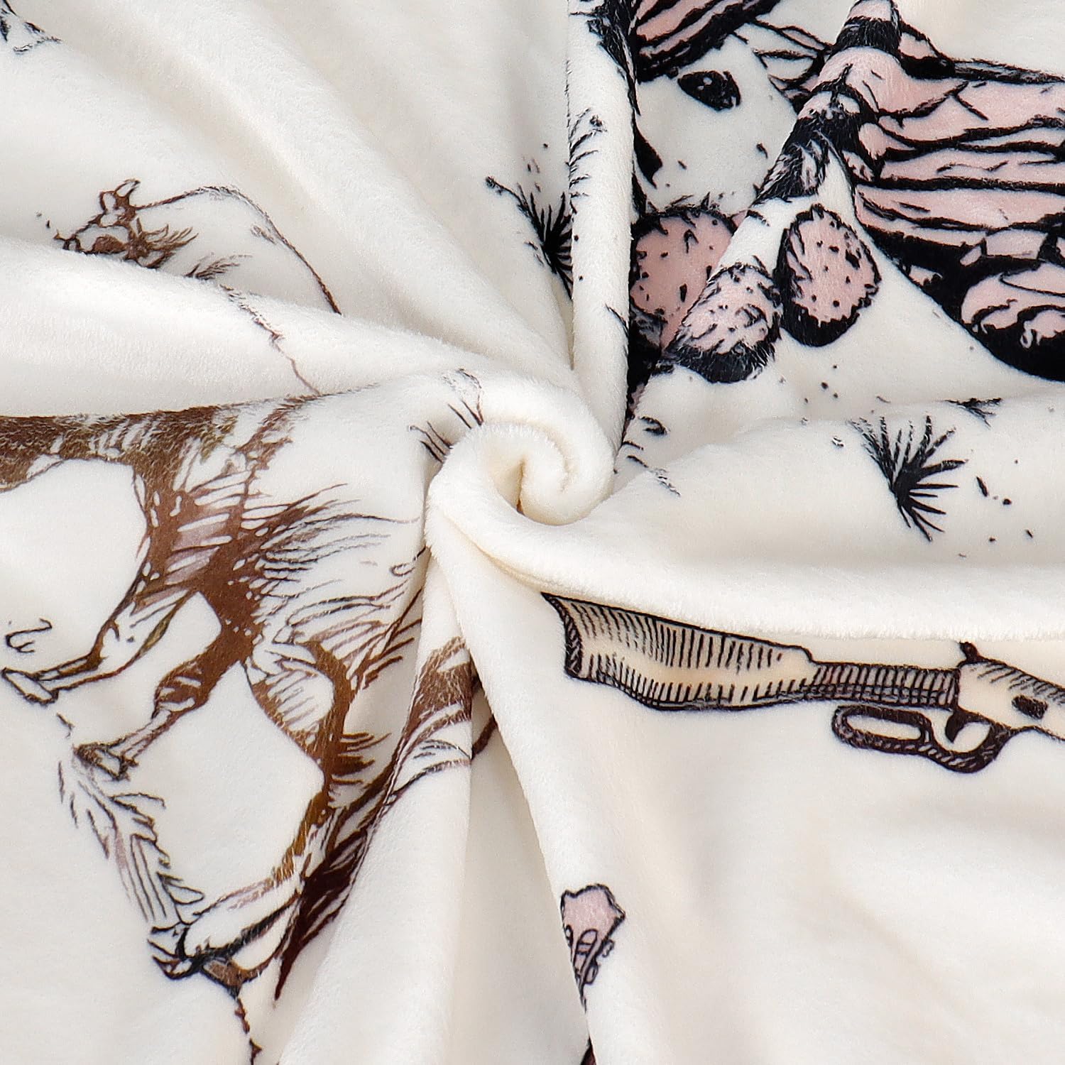 Western Cowboy Throw Blanket Wild West Cowboy Fleece Blanket American West Farmhouse Country Wrangler Blankets Flannel Warm Soft Cozy Fluffy Throw Blankets for Couch Sofa Bed 50x60 Inch - Image 8