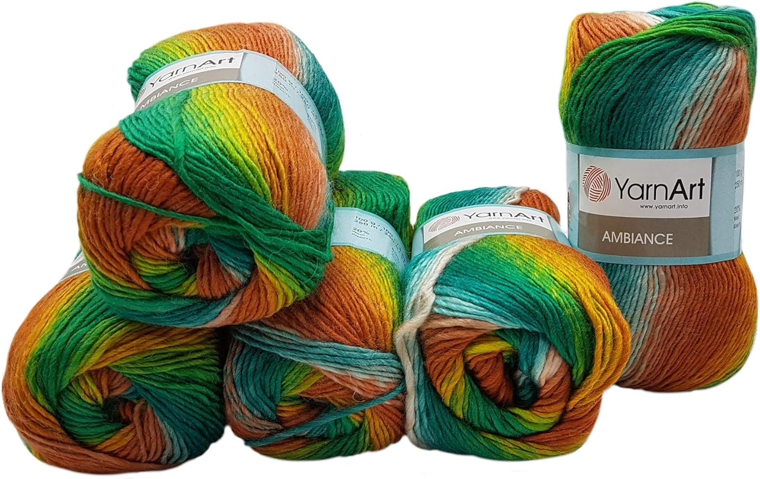 YarnArt Ambiance Lot de 5 pelotes de laine à tricoter de 100 g
