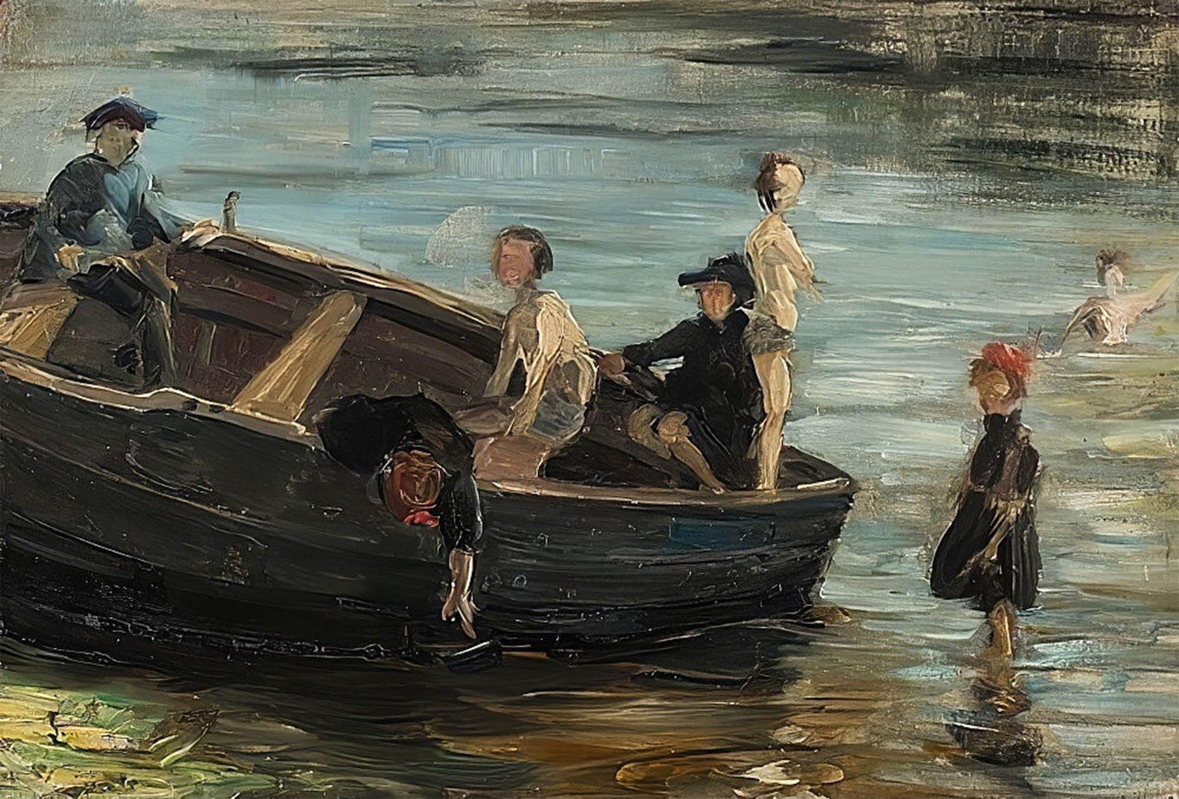 POSTERIIk Vintage Art Print Images Pictures Print Kinder Im Boot Children in the Boat by Marc Modern Colour Posters for Office Home Decor 60x90cm