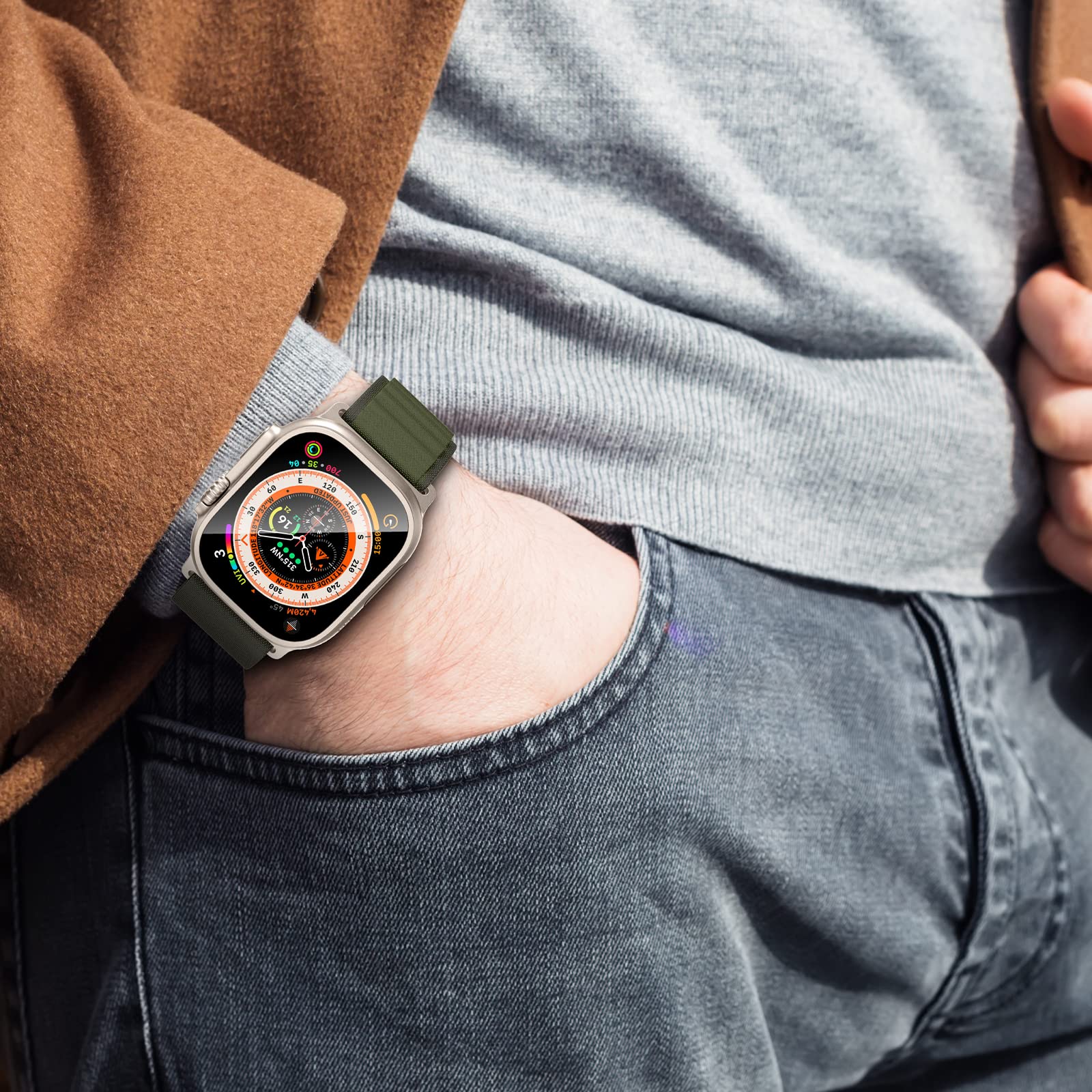 Pellicola proteggi schermo compatibile con Apple Watch 49 mm 45 mm, in vetro temperato con kit di installazione facile per iWatch Ultra 49 mm serie 8/7 45 mm, senza bolle, copertura completa