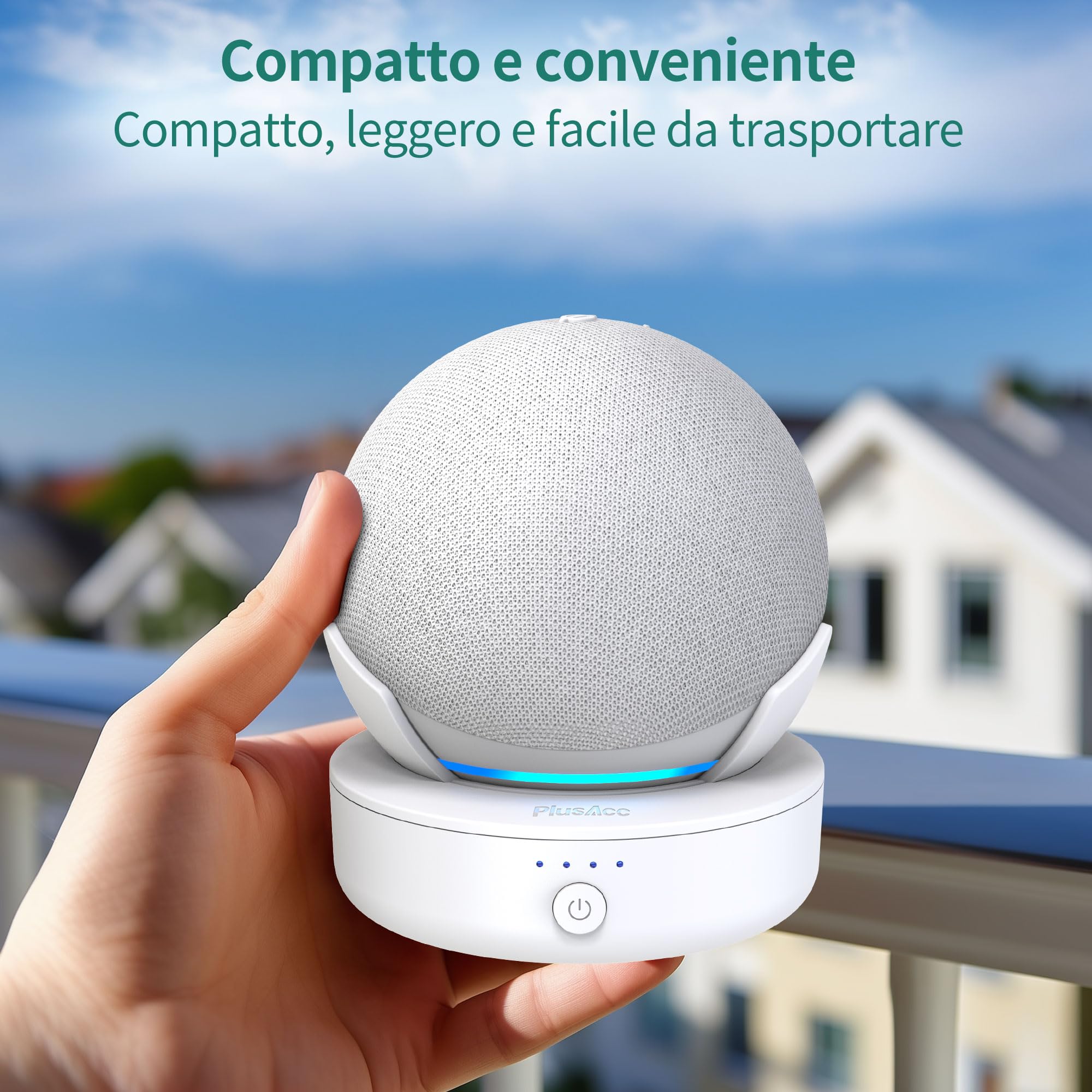 PlusAcc Batteria per Dot 4.&5. Gen - portatile Base Base Accessori (Solo batteria) (Bianco)