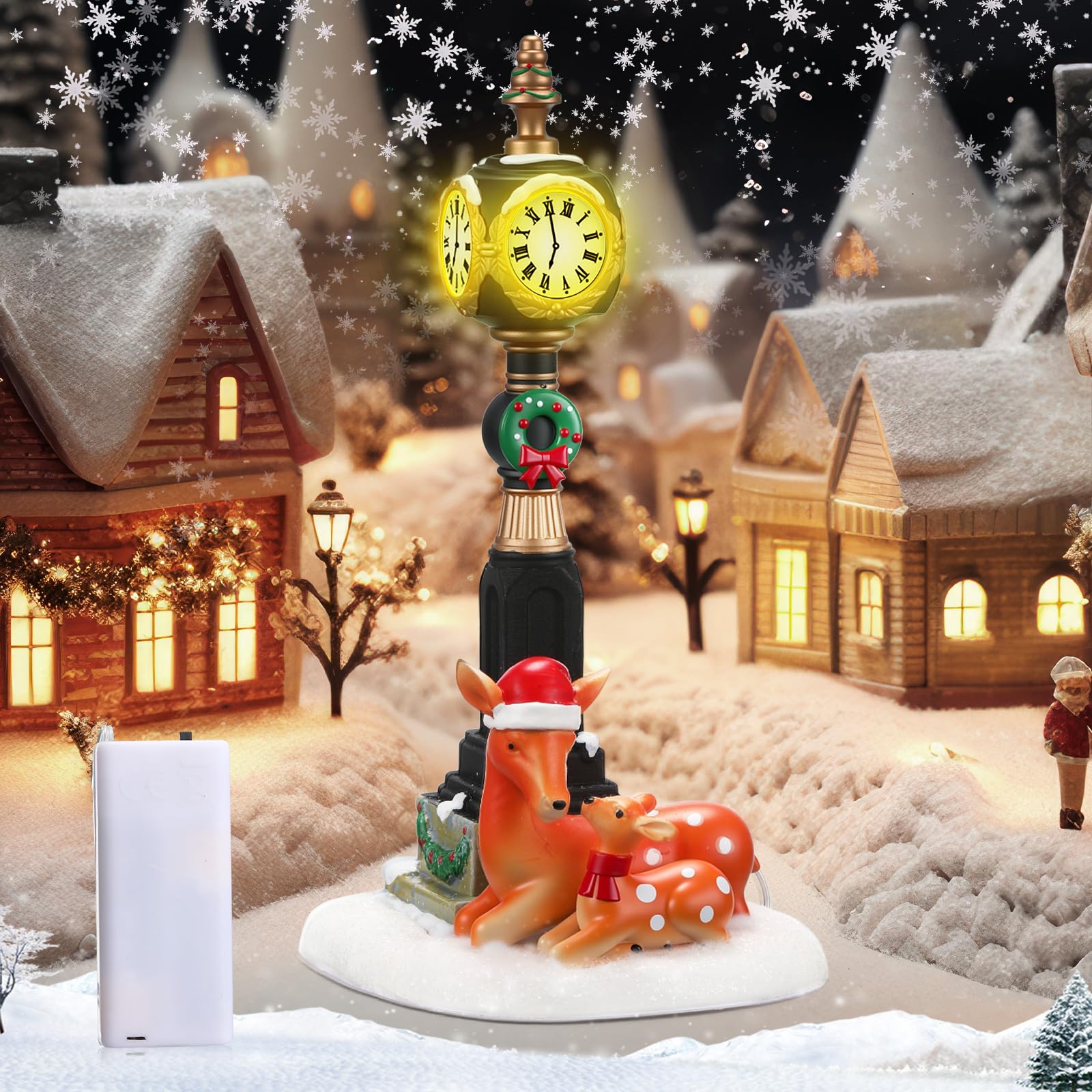 Horloge de village de Noël à piles, le cadeau idéal pour collectionneur