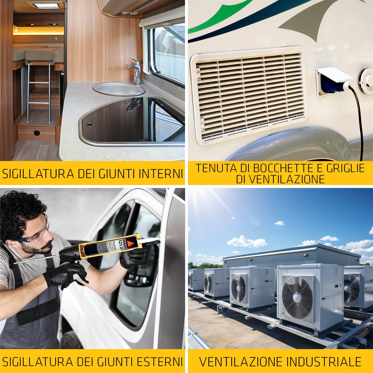SIKA - Sigillante per auto e camper - Sikaflex 521 UV, Bianco - Resistente a sole e pioggia - Sigillature sicure e durature per i tuoi viaggi in sicurezza - 300ml