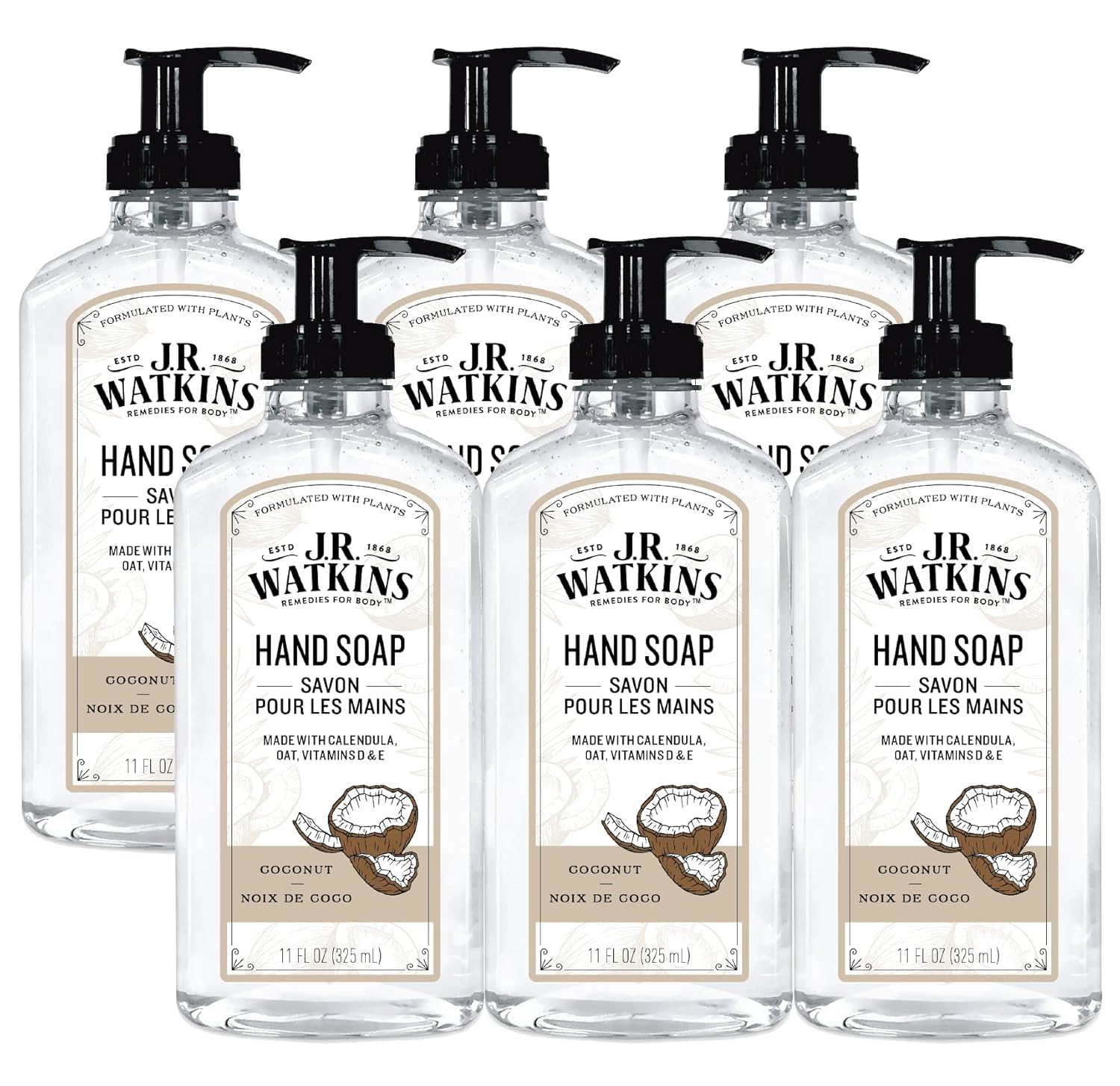J.R. Watkins Gel Hand Soap, Scented Liquid Hand Wash for