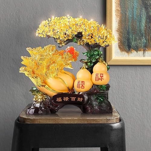 Miniatura 5 de Estatua de Buda Feng Shui, estatua de Hulu Calabash para oficina en casa, regalo decorativo de inauguración de la casa, coleccionable, riqueza,