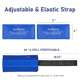 LotFancy Ice Packs for Injuries Reusable, 2 Gel Packs Wrap for Knee Head Neck Ankle Wrist Elbow Foot Legs Back Joint Pain Relief, Hot Cold Therapy for Surgery Recovery, First Aid