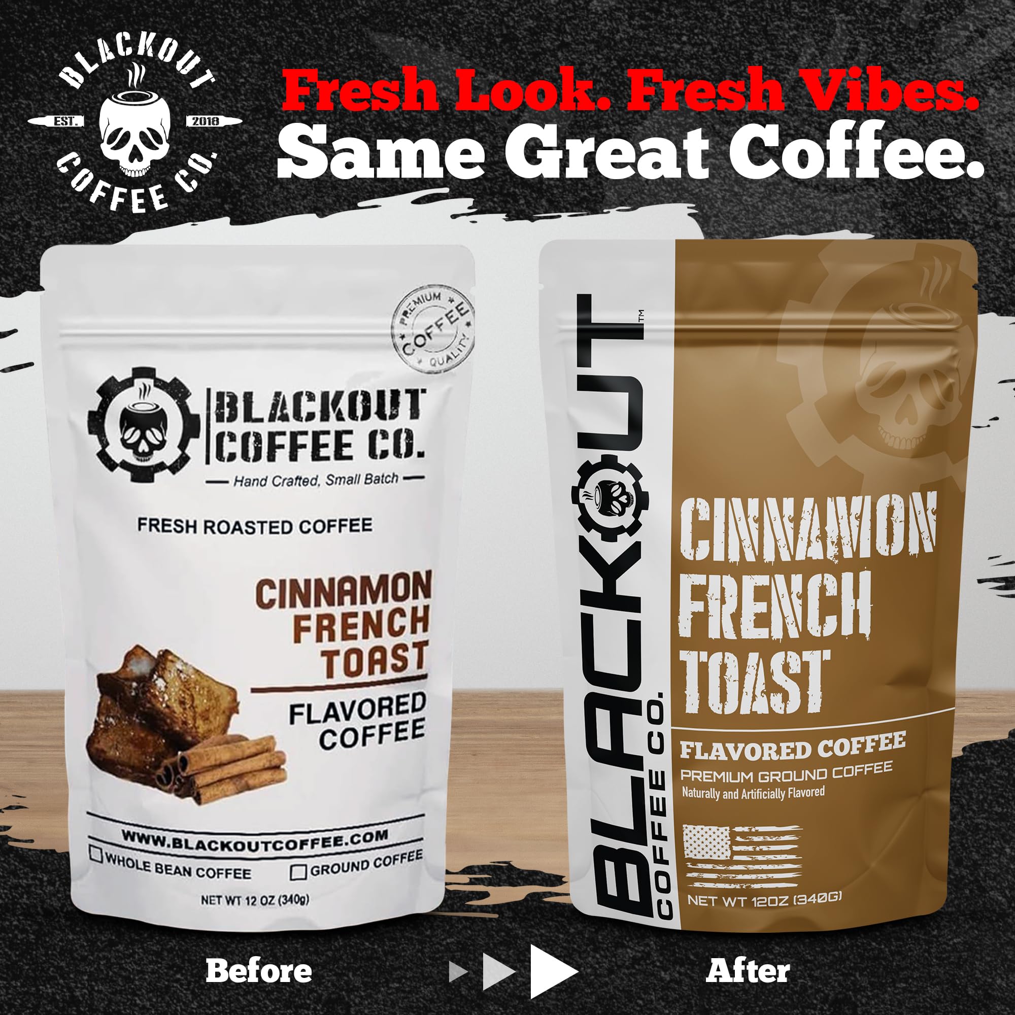 Blackout Coffee Cinnamon French Toast Gemahlener Kaffee, 340 ml