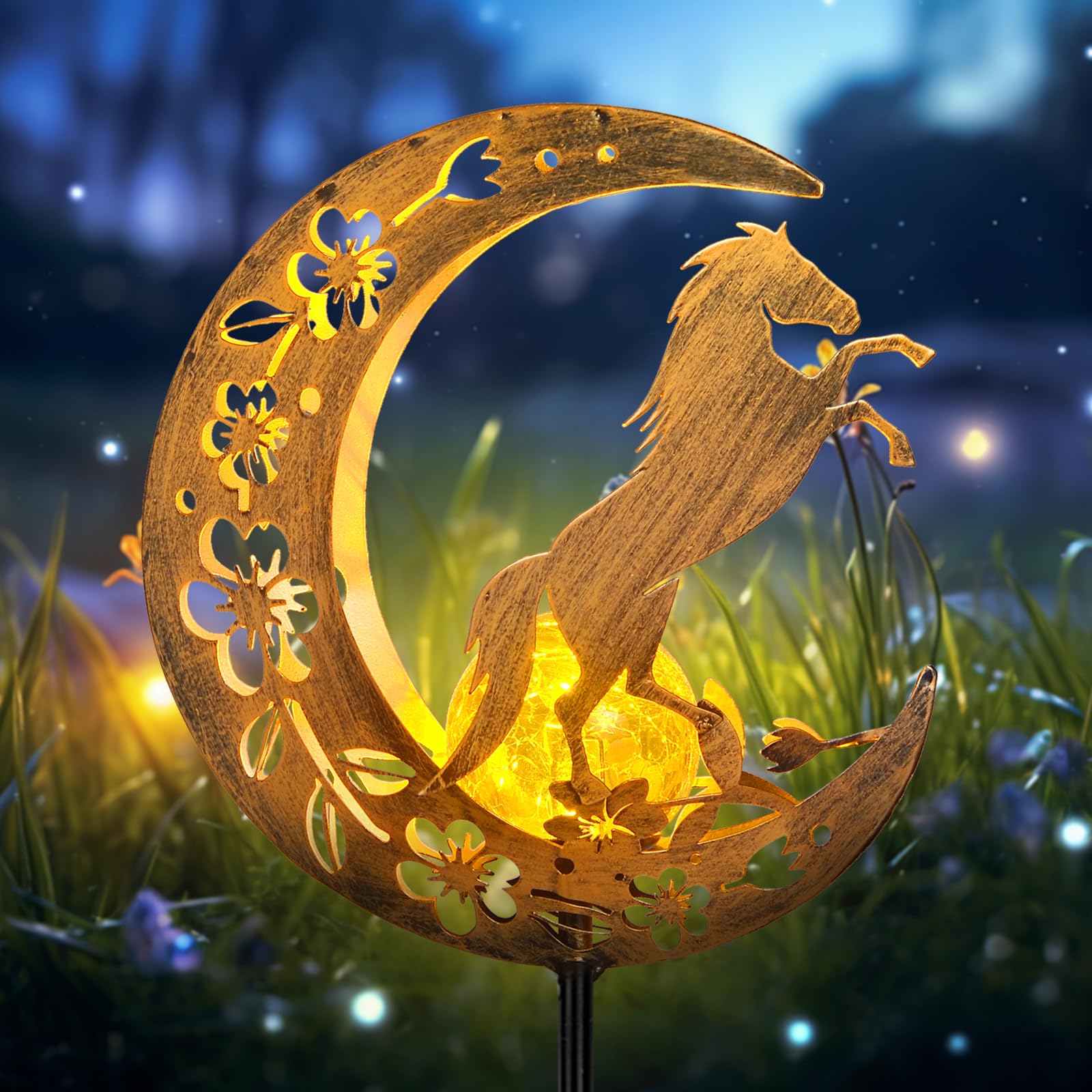 Amazon.com : JOBOSI Solar Moon Horse Decorative Light Gift