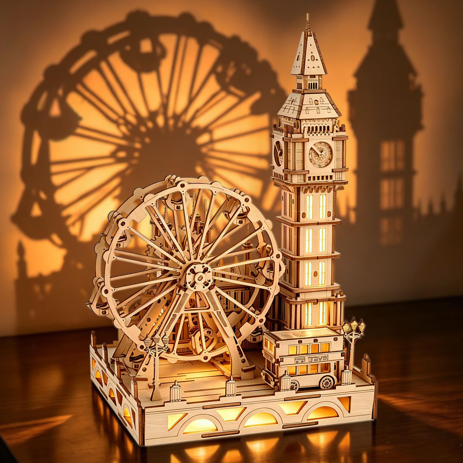 Cuteefun 3D Wooden Puzzle Architecture Kit [337 Pcs] - London City Tour