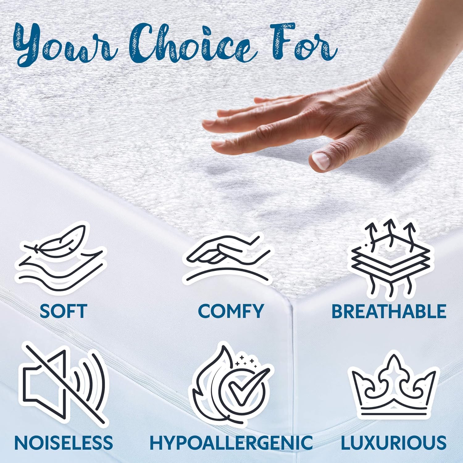 Guardmax Terry Cotton Zippered Mattress Encasement - Twin Size - 100% Waterproof and Bed Bug Proof Mattress Protector - Absorbent Six-Sided Mattress Cover (Terry Cotton, Twin)