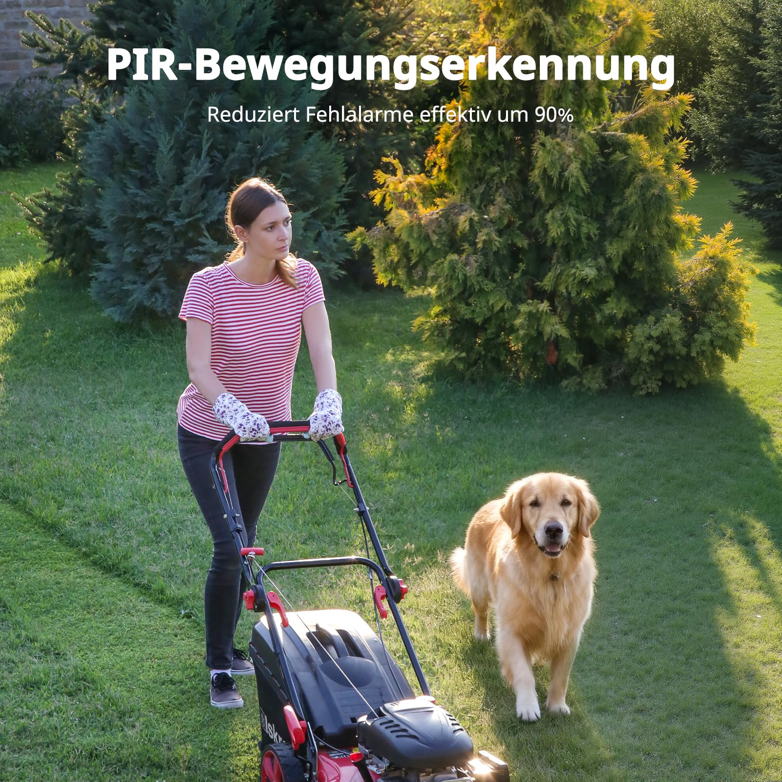 2K Überwachungskamera Aussen Akku Solar, 360° PTZ Überwachungskamera Outdoor Kabellos mit Solarpanel, 3MP Farbnachtsicht, 2-Wege-Audio, PIR Bewegungsmelder