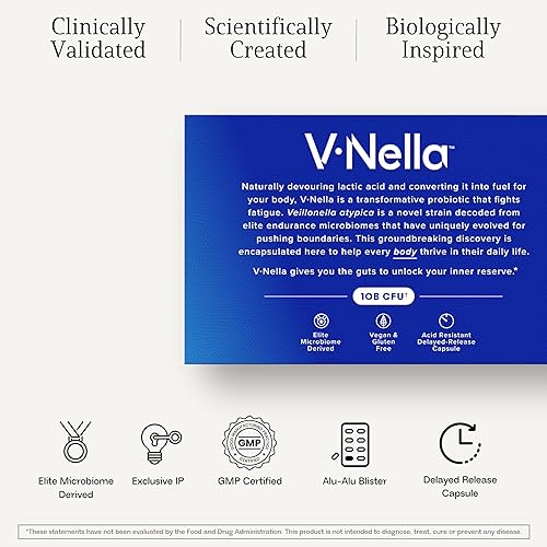 Miniatura 7 de VNella - Suplemento probiótico metabolizante de ácido láctico, revolucionario suplemento de salud intestinal y refuerzo de energía para la fatiga,